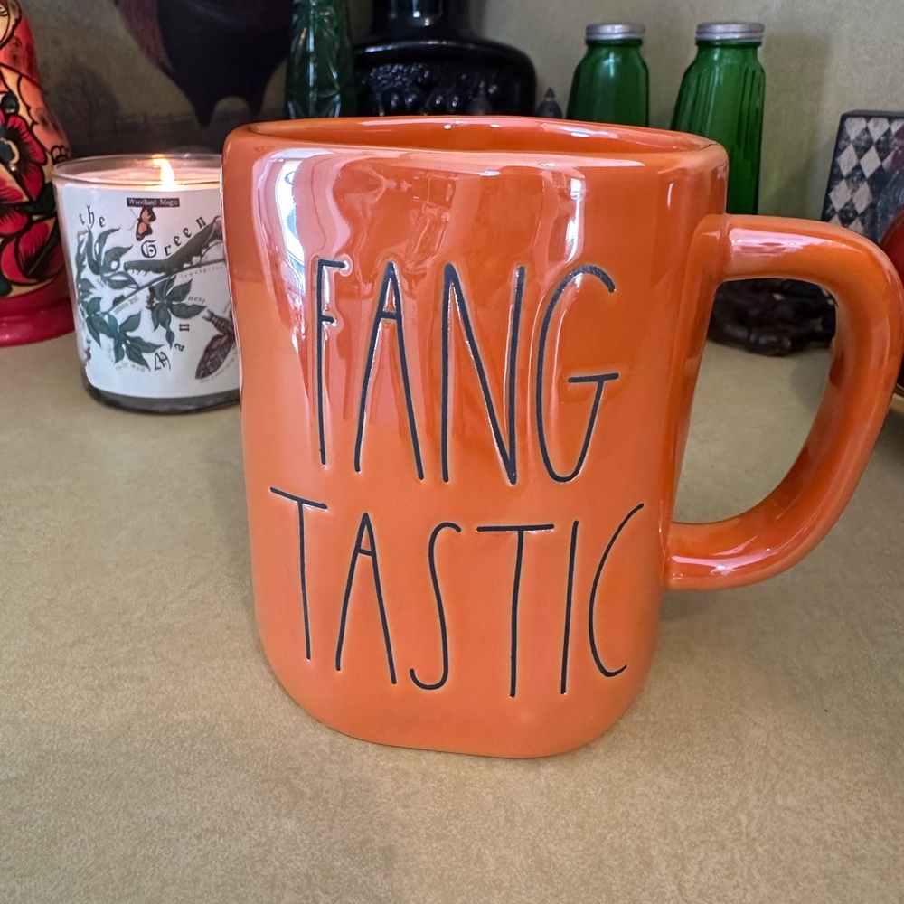 Rae Dunn Orange Halloween Mug Fangtastic